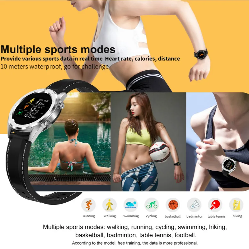  DT28 ECGdetection heart rate monitor smart watch IP68 waterproof activity fitness step counter trac - 4000215960967