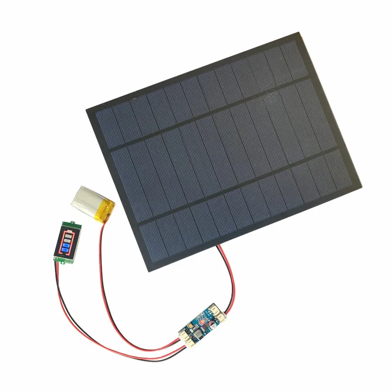 

6V 4.5W 6W 10W 9V 4.2W 10W Solar panel/DIY Solar system with Solar min battery charger with battery display DIY KIT PH 2.0 Cable