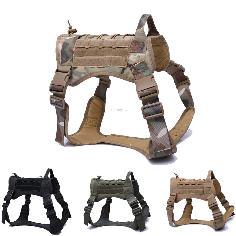 

Tactical Service Dog Vest Training Hunting Pet Vest Adjustable Army Military K9 Police Patrol Dog Harness