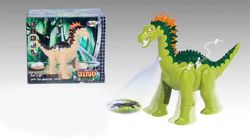 

Children Boy Model Electric Sound And Light Dinosaur Long-Necked Brontosauruses Toy Walking Jurassic Century Triceratops Model