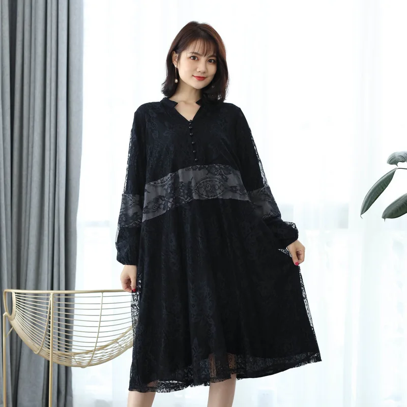 black mid length dress