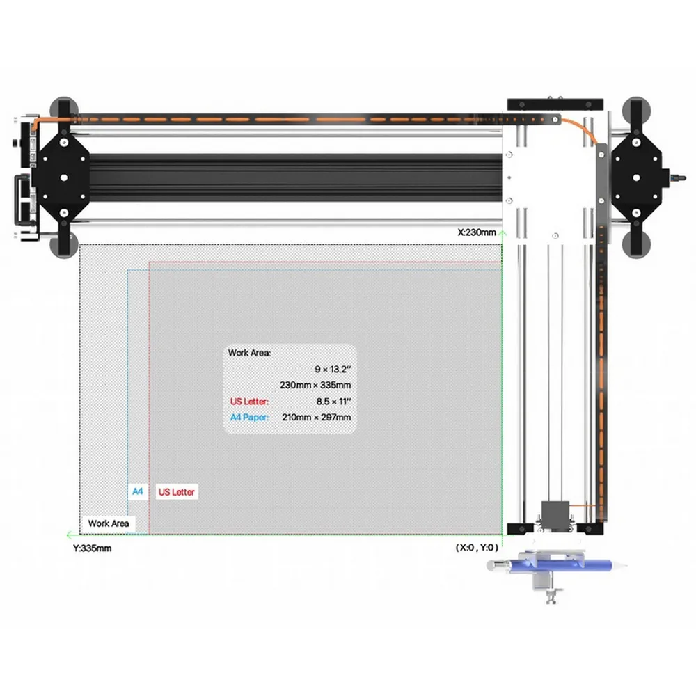 GKDraw X3 Pro 2 in 1 XY Plotter Drawing 5500mw CNC Engraving Machine Kit Wood Router 2500mw 500mw Lettering Robot Laser Writing