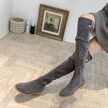 

Classic Long Boots genuine Leather Women Over The Knee Boots Party Casual Shoes Woman Riding Boots Platform Boots
