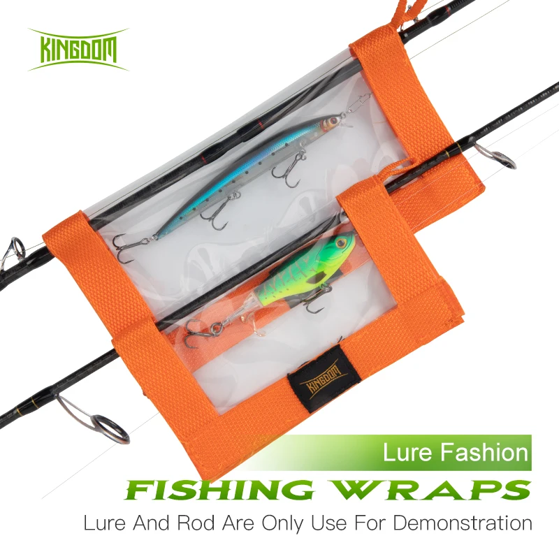 Clear PVC Lure Covers Lure Wrap with Fishing Rod Straps Keeps Fishing Safe Easily See Lures Fishing Hook Covers Bait Storage Available in Two Sizes 2+2 PCS OUSGAOLO Fishing Lure Wraps, 
