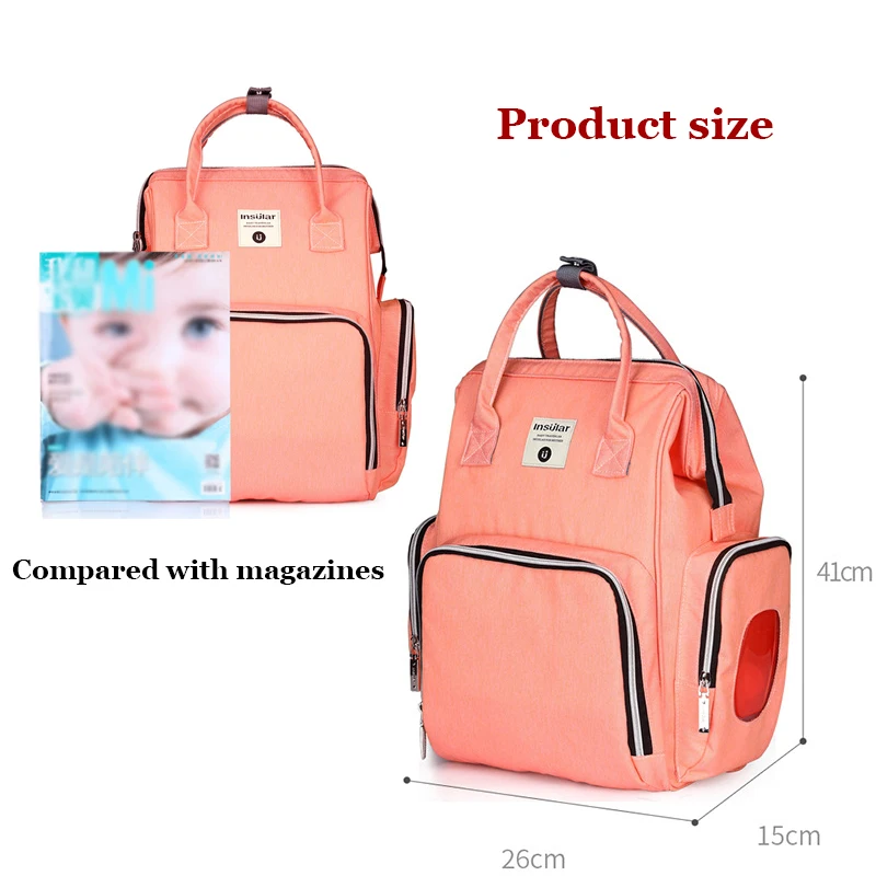 Insular Diaper Bag Nappy Backpack Mummy Bag Large Capacity Stroller Baby Bag Multi-function Waterproof Outdoor Travel Bag