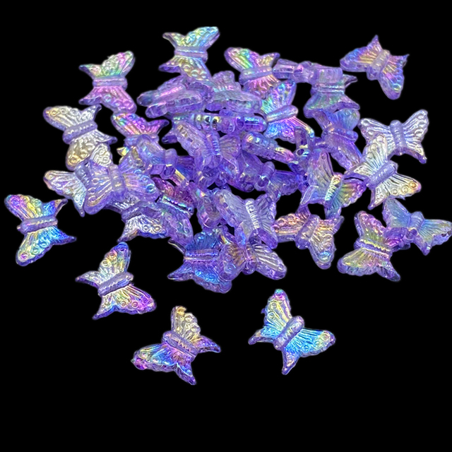 pcs/lot Small Butterfly Shape Beads Multi Gradient Color Acrylic Beads For Jewelry Making Handmade DIY Accessories #RoLi