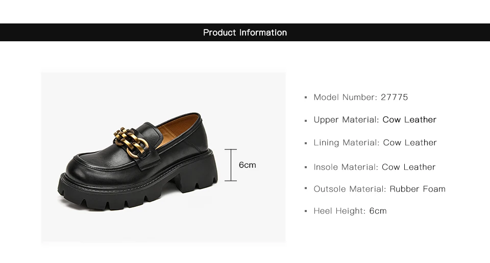 BeauToday Platform Loafers Moccasin Women Cow Leather Round Toe Metal Chain Slip on Casual Ladies Shoes Handmade 27775