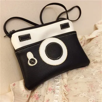 

Vintage Kid Bag Coin Purse Card Holder Camera Coin Bag Leather Zipper Crossbody Bag Children Wallet Credit Card Key mini bag