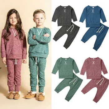 

2020 Baby Spring Autumn Clothing Toddler Baby Girl Boy Cotton Tracksuit Long Sleeve Top Pants Leggings 2Pcs Casual Outfit 0-24M