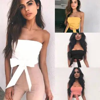 

Vogue New Vogues Fashion Womens Pop Summer Loose Casual Shirt Bowknot Tops Lady Breach Top