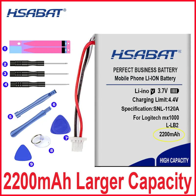 HSABAT 0 Cycle 2200mAh L-LB2 Battery for Logitech mx1000 MX 1000 M-RAG97 wireless mouse Replacement Accumulator | Электроника