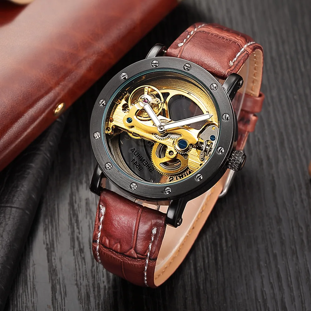 

Shenhua Europe And America Design Men Fashion Casual Waterproof Tourbillon Fully Automatic Mechanical Wrist Watch