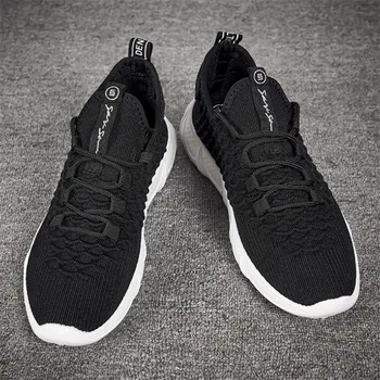 

New men's shoes breathable flying woven casual fashion white shoes men's belt with non-slip Designer men sneakers shoes loafers