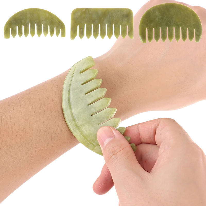 Jade GuaSha Board Comb Natural Jade Face Body Care Scraping SPA Massage