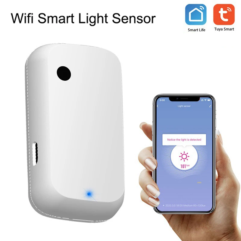Tuya Wifi Light Sensor Smart Illuminance Sensor Brightness Detector