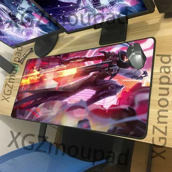 

XGZ Future Technology Machine Gunner Large Gaming Mouse Pad Lock Edge Custom Computer Table Mat Non-slip for Lol Csgo Gamer Xxl