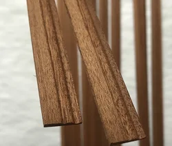 Modèle en bois massif, ligne de plinthes décoratives, taille Sapele, ligne en bois de forme spéciale, 450x10x3mm, 6 pièces 