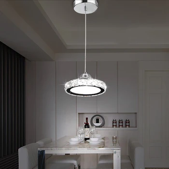 

LED restaurant round crystal single chandelier modern minimalist warm living room fabric chandelier