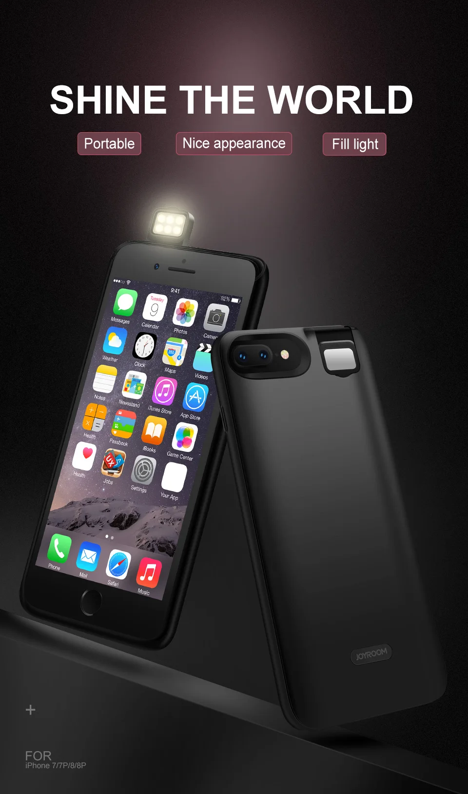 Реальный 4000/3000mAh для Apple iPhone 7 Plus внешний Банк питания чехол с источником питания зарядное устройство резервного аккумулятора чехол с закаленной пленкой