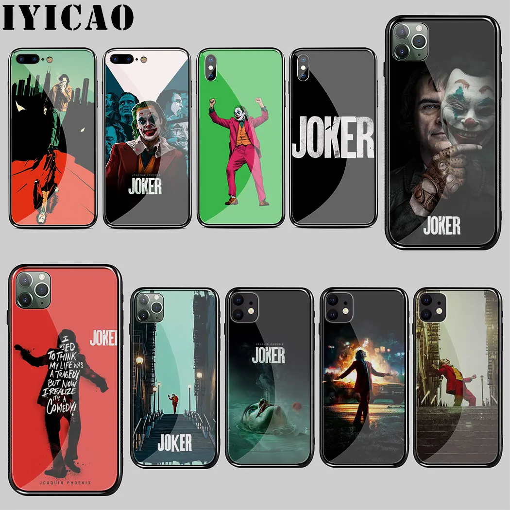 Черное закаленное стекло Joaquin Phoenix joker чехол для iPhone 5 5S SE 6 6S 7 8 Plus 11 Pro X XR XS Max |