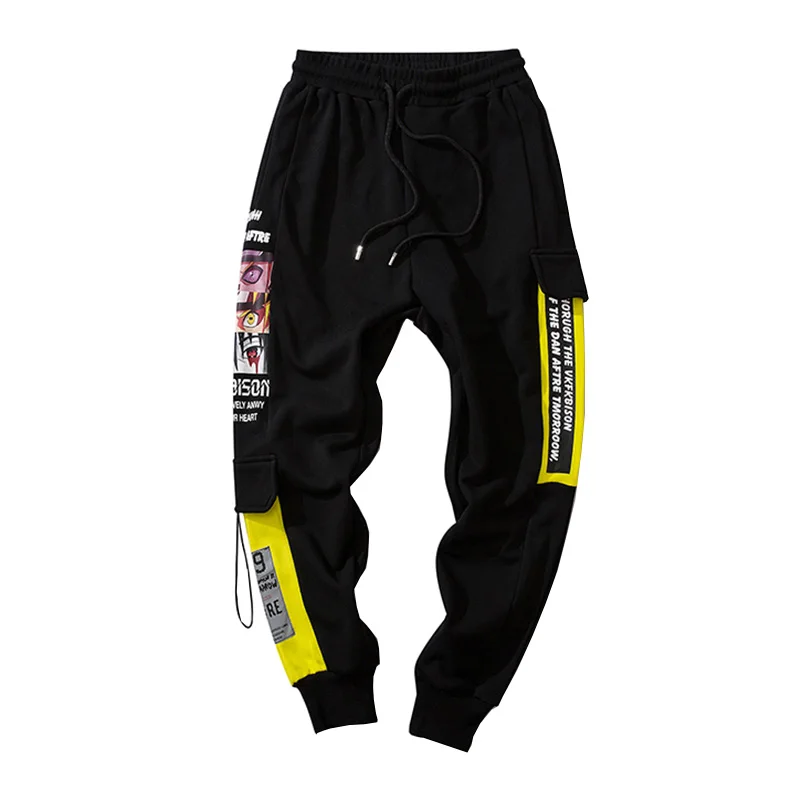 Мужской комбинезон с рисунком Наруто японские штаны свободного покроя в