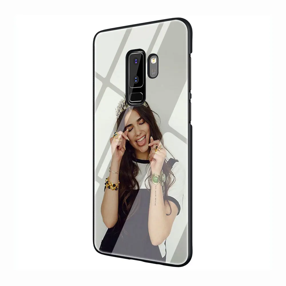 G2 Дуа липа DuaLipa закаленное Стекло TPU черный чехол для Galaxy S7 Edge S8 S9 S10 Plus, Note 8, 9, 10, A10 20 30 40 50 60 70 - Цвет: G2