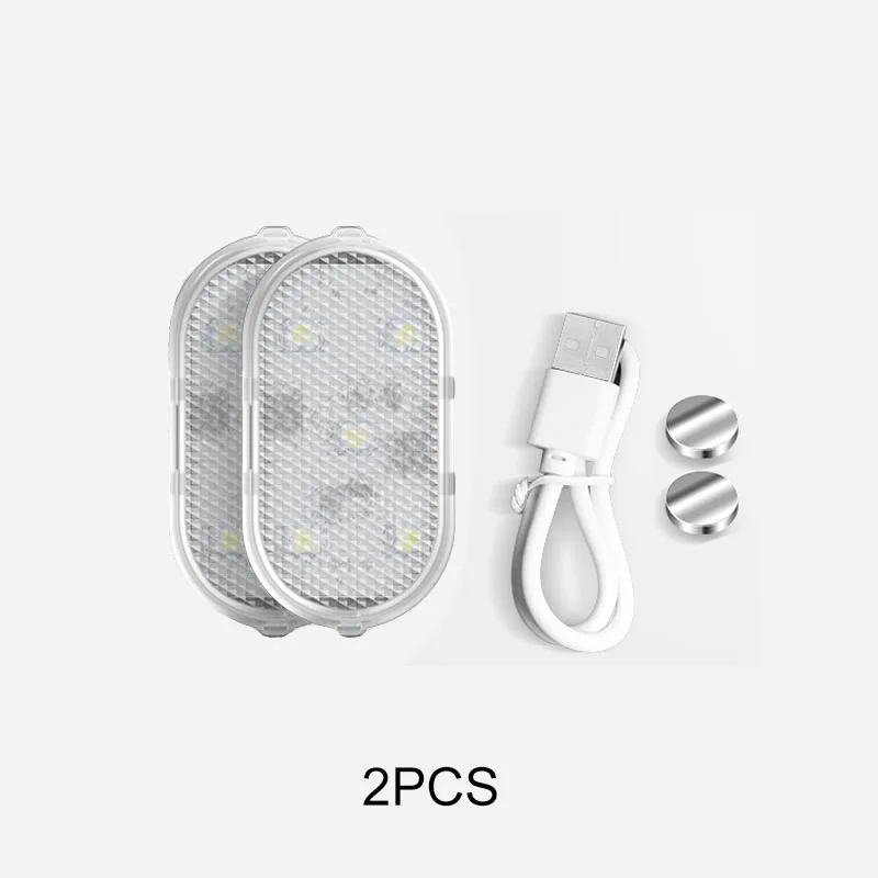 Luz Led de cortesía Interior de coche, lámpara de señal anticolisión,  puerto Usb, carga inalámbrica magnética, luz de bienvenida para puerta de  coche, 1 par - AliExpress