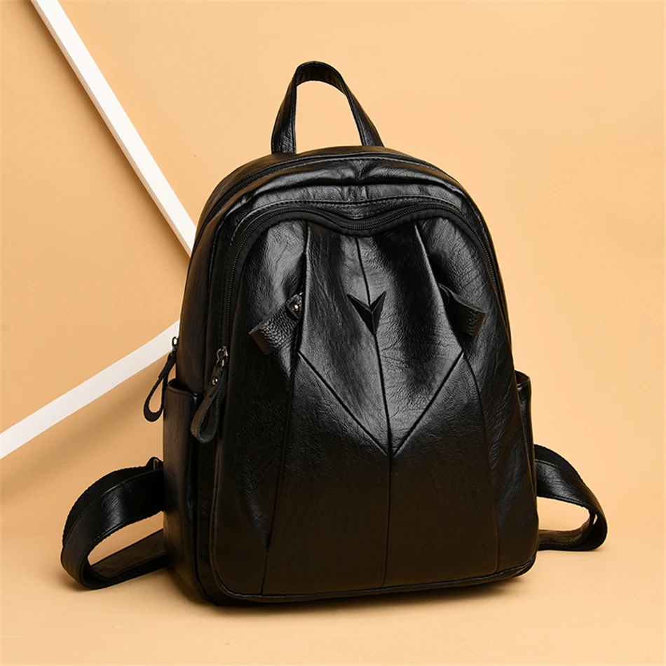 Multi-function Women Backpack High Quality Soft Leather Backpacks For Teenage Girls Shoulder Bag Travel Backpack mochilas mujer