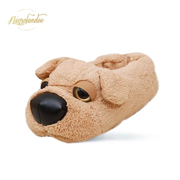 

NICROLANDEE Cartoon Dog Slippers Slip-on Shoes Cute Animal Womens Mens Warm Slippers Ankle Boots for Couple Office Home Bedroom