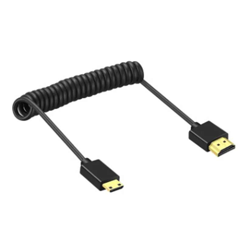 Hdmi Cable Super Soft Micro Mini HD cable male to male HDTV 2.0V Thin 4k hd Light-weight Portable SLR camera Telescopic spring cable
