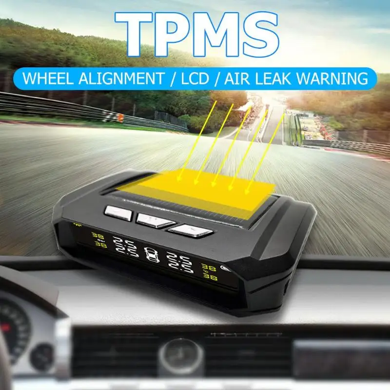 AN-05 Солнечная автомобильная система контроля давления в шинах TPMS с 4 датчиками