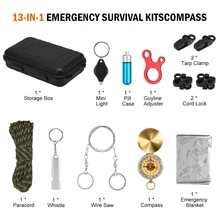 13 шт. аварийный набор для выживания, набор для кемпинга, дорожные товары для выживания, инструменты для экстренных ситуаций, тактические инструменты для пустыни