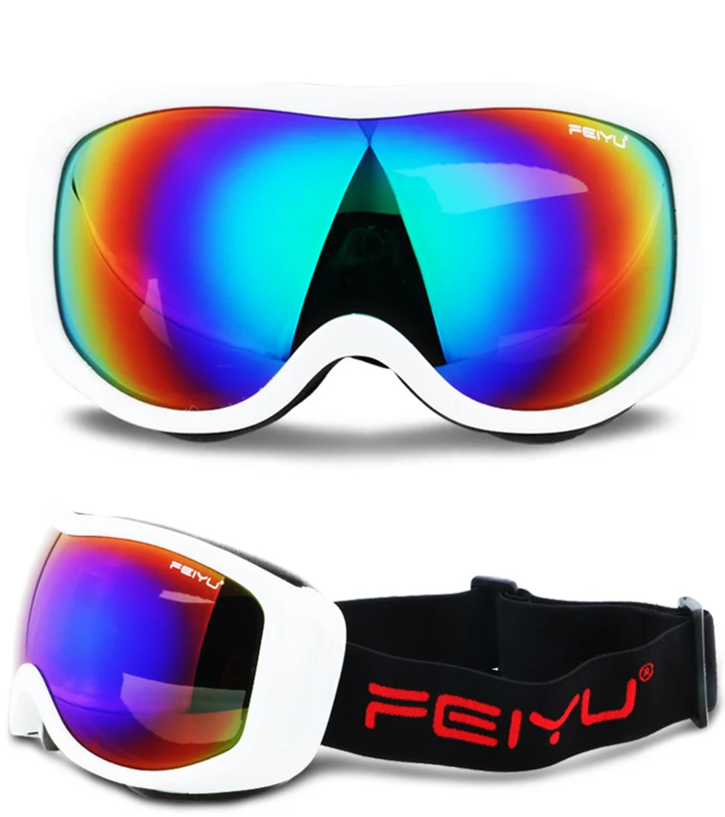 

New 2019 Anti-fog Ski Glasses Snowboard Goggles Motocross Skiing Mask Eye-wear Snow Ski Equipment Protector for Kids Women Men
