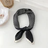 Luna&Dolphin Women Retro Sunscreen Small Silk Scarf 55x55cm Beige Strip Chiffon Headbands Bandana Bag Ribbon Neckerchief Hijab 5