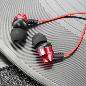

100pcs Mobile phone wire control metal game in-ear subwoofer computer PC headset in-ear sports earphones
