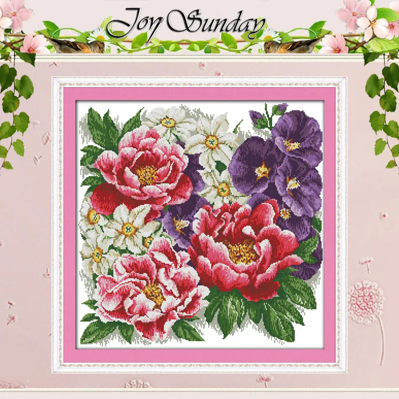 

Красочные цветы, вышивка крестиком 11CT 14CT, Набор для вышивки крестиком из хлопка, китайские наборы для вышивки крестиком, вышивка