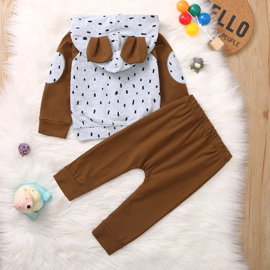 Детский пуловер с капюшоном и длинным рукавом круглым вырезом|Комплекты одежды| |