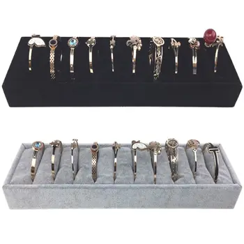 

2 Color Single-layer Bangle Trays with 10 Slot Inserts for Jewelry Display Storage Rack