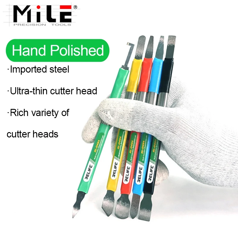 

MILE 5pcs Anti Static Double-Headed Machine Rubber Lever Tin Scraper Mobile Phone Removing Glue Disassemble Crowbar Hand Set