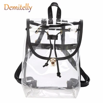 

2020 Transparent Lady Backpack New Trend Fashion Personality Wild Bag Large Capacity Simple Student Backpack for Travel