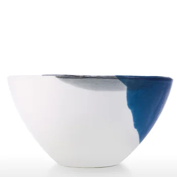 

8.3 inch Ceramic Bowl Soup Noodle Bowl Elegant White Orange Blue Elegant Large Bowls for Fruits Home Decor Kitchen Accessories