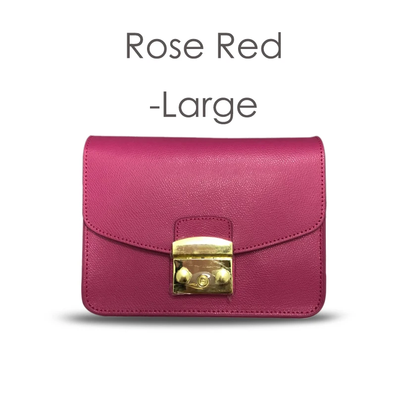 Брендовая дизайнерская женская сумка на плечо из натуральной кожи, женская сумка-мессенджер, сумка через плечо с золотой цепочкой - Цвет: Rose Red-21cm