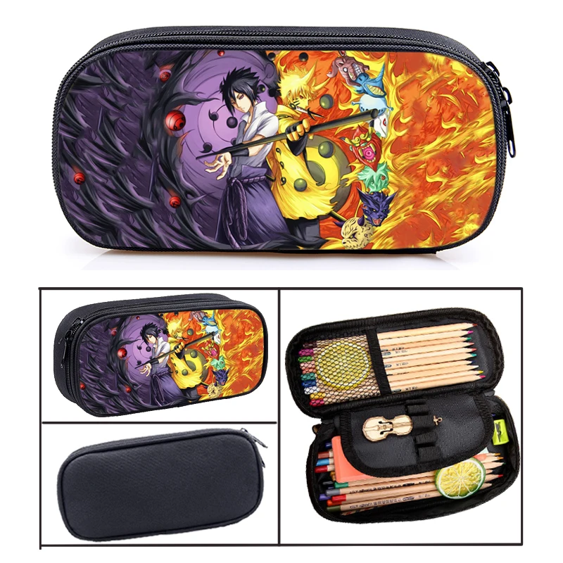 

NARUTO Uchiha Sasuke Itachi Multifunction Kids Pencil Bag Children Boys Girls Kids Pencil Bag High Quality Stationery Supplies