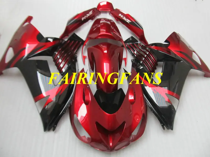 Injection Mold Fairing body kit for KAWASAKI Ninja ZX14R 06 07 ZX 14R 2006 2007 ABS Red black Fairings bodywork+gifts KG12 | Автомобили и
