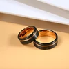 Soul Men Black with Rose Gold Color Tungsten Wedding Band 8mm for Women 6mm for Men Comfort Fit Couple Lovers Anniversary Ring 4