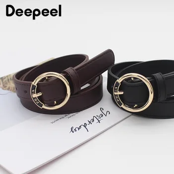 

Deepeel 2pes 2.3*105cm Women Alloy Pin Buckle PU Belt Stylish simplicity Solid Color Girdle Adjustable Apparel Belt Girdle YB672