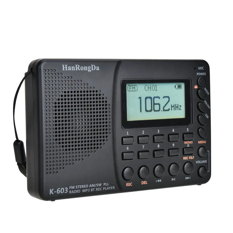 2020 YouTuBe Горячая K 603 портативное цифровое радио ЖК дисплей FM AM SW радио с BT динамиком|Радиоприёмники| | АлиЭкспресс