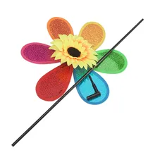 Красочная ветряная мельница в виде подсолнечника, забавная игрушка для детей, сделай сам, для активного отдыха, ветряная мельница, игрушка, садовый декор, подарок для детей#20