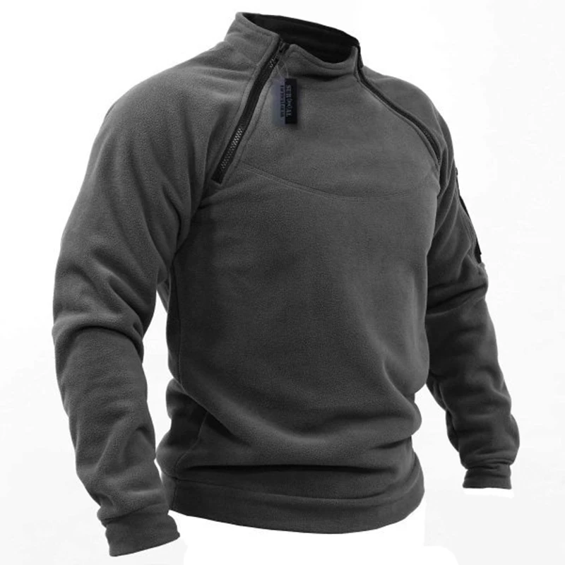 US Men's Tactical Outdoor Jacket Hunting Clothes Warm Zippers Fleece Pullover Man Windproof Spring Winter Coat Thermal Underwear