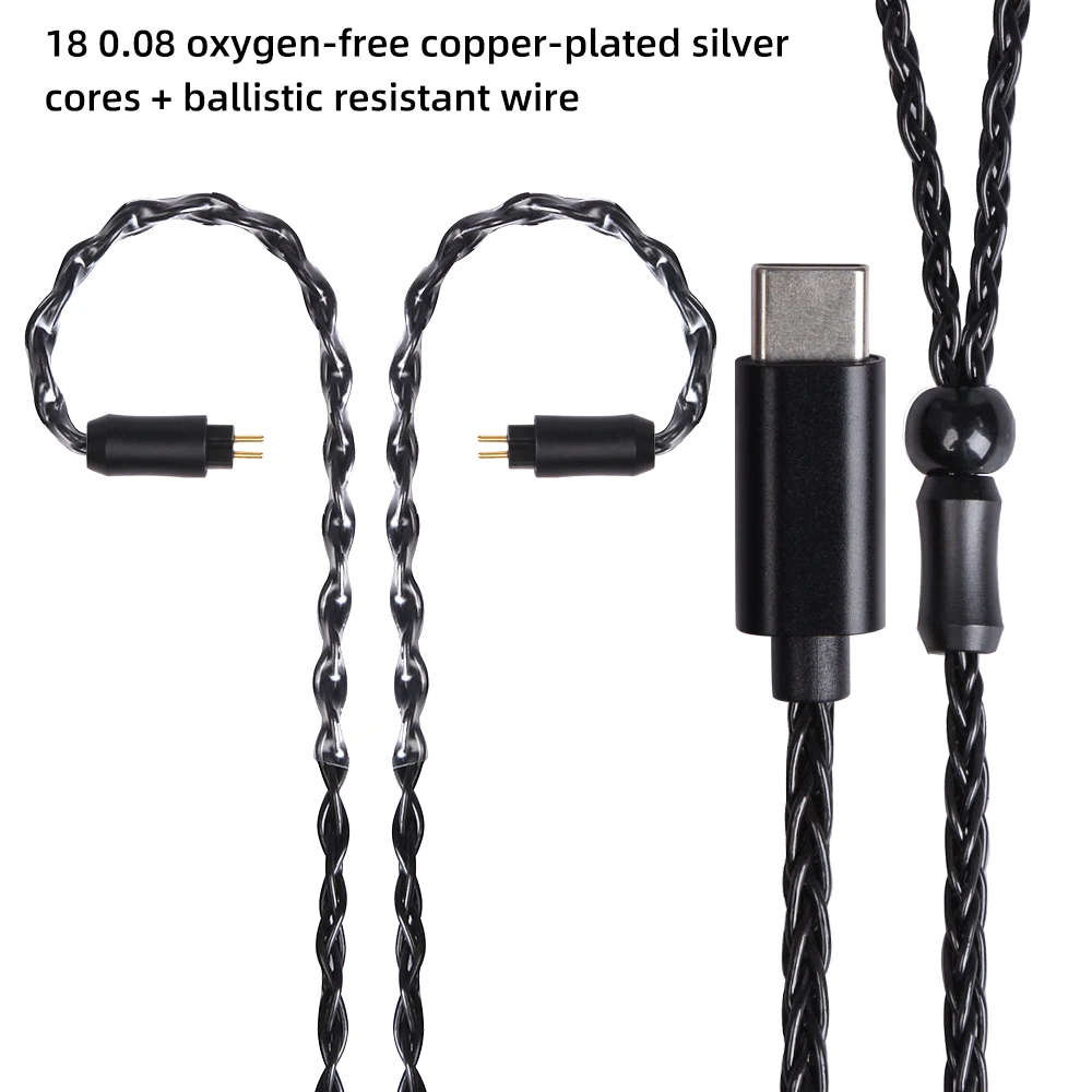 

FDBRO 2019 New Type-C 8 Core Silver Plated Earphone Cable Upgrade Wire Headphone MMCX/2Pin/A2DC/IM/IE80 For ZS10/AS06 M6 V80 X6